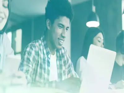 Student on a laptop in class