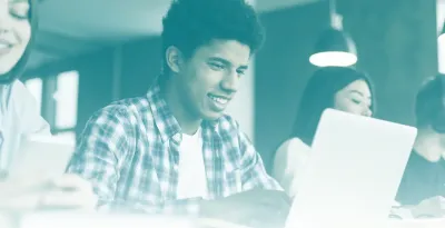 Student on a laptop in class